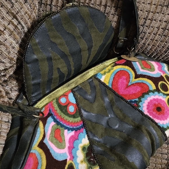 Vintage Mary Frances Beaded Bag Purse Heart Stones Peace Boho Clean Gorgeous - Picture 6 of 14